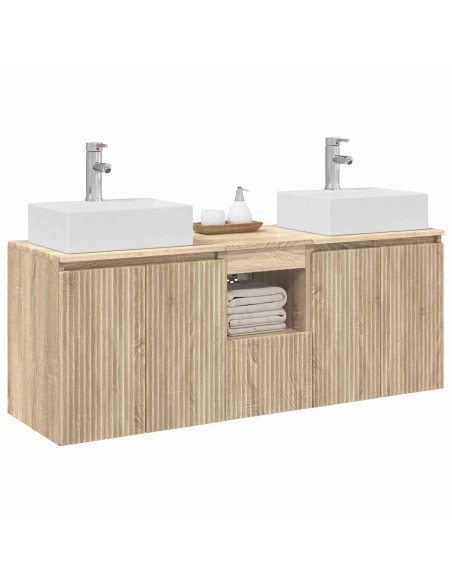 Set di Armadi da Bagno 3 pz Rovere Sonoma 49,5 x 41 x 62,5 cm