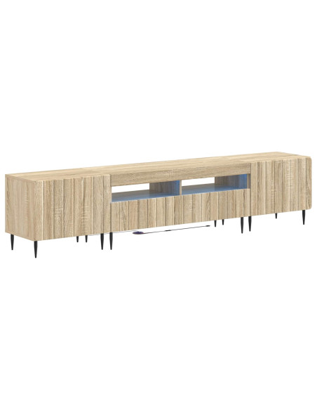 Mobile TV LED a 5 pezzi Rovere Sonoma Legno ingegnerizzato