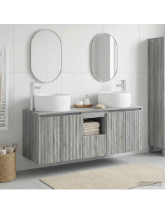 Set di Armadi da Bagno 3 pz Sonoma grigio 49,5 x 44,5 x 66 cm