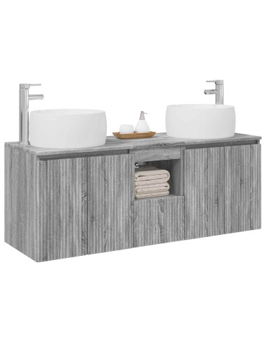 Set di Armadi da Bagno 3 pz Sonoma grigio 49,5 x 44,5 x 66 cm