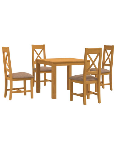 Set da pranzo 5 pz Grigio Legno di Quercia Massello