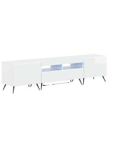 Mobile TV LED a 5 pezzi Bianco Lucido Legno ingegnerizzato