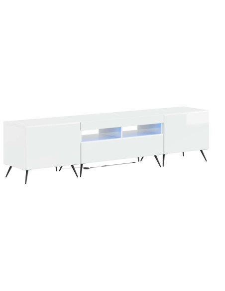 Mobile TV LED a 5 pezzi Bianco Lucido Legno ingegnerizzato