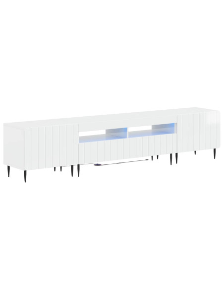 Mobile TV LED a 5 pezzi Bianco Lucido Legno ingegnerizzato