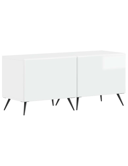 Mobile TV LED a 5 pezzi Bianco Lucido Legno ingegnerizzato