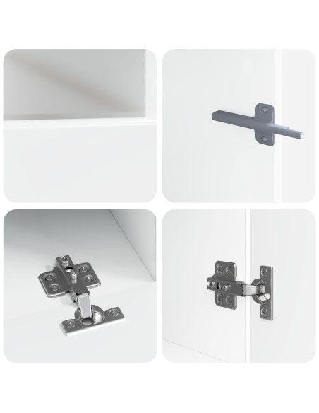 Mobile TV LED a 5 pezzi Bianco Lucido Legno ingegnerizzato