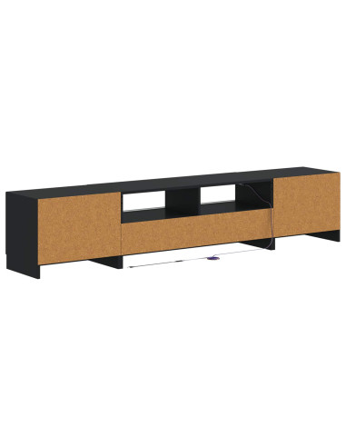 Mobile TV LED a 5 pezzi Nero Legno ingegnerizzato