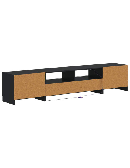 Mobile TV LED a 5 pezzi Nero Legno ingegnerizzato