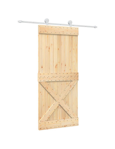 Porta scorrevole Naturale e Bianco 90 x 210 cm