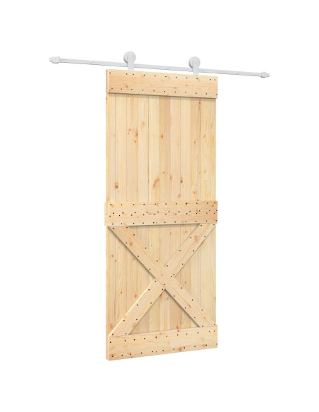 Porta scorrevole Naturale e Bianco 90 x 210 cm
