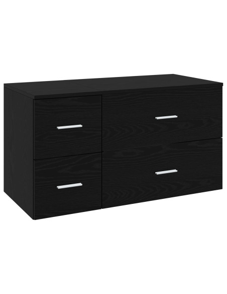Set di mobili per il bagno 2 pz Rovere Nero
