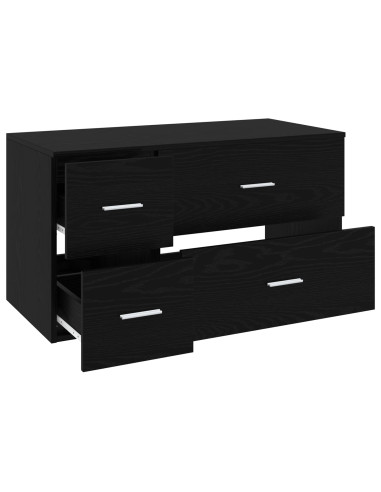 Set di mobili per il bagno 2 pz Rovere Nero