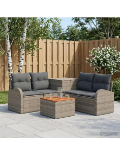 Set di divani 6 pz Grigio e Grigio Scuro