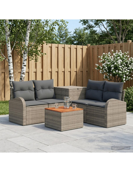 Set di divani 6 pz Grigio e Grigio Scuro