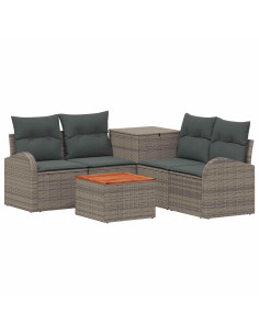 Set di divani 6 pz Grigio e Grigio Scuro 2