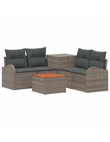 Set di divani 6 pz Grigio e Grigio Scuro