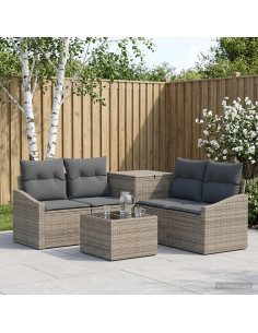 Set di divani 6 pz Grigio e Grigio Scuro