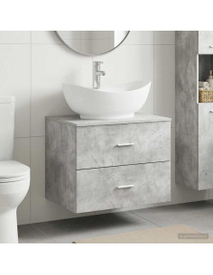 Set di mobili per il bagno Grigio Cemento Legno ingegnerizzato