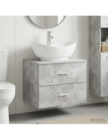 Set di mobili per il bagno Grigio Cemento Legno ingegnerizzato