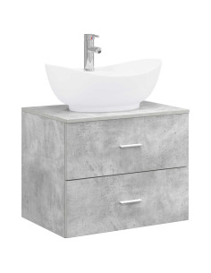 Set di mobili per il bagno Grigio Cemento Legno ingegnerizzato 2