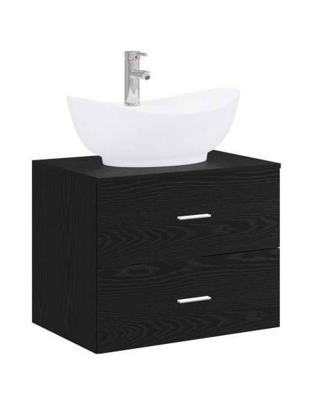 Set di mobili per il bagno Rovere Nero Legno ingegnerizzato