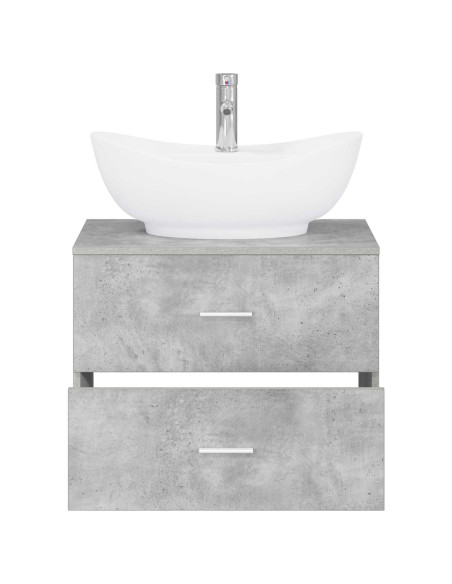 Set di mobili per il bagno Grigio Cemento Legno ingegnerizzato