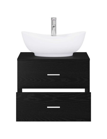 Set di mobili per il bagno Rovere Nero Legno ingegnerizzato