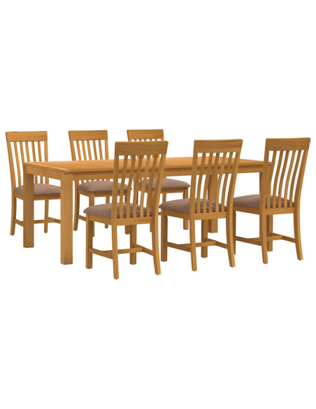 Set da pranzo 7 pz Grigio Legno di Quercia Massello