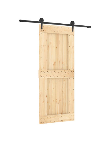 Porta scorrevole Naturale e Nero 85 x 210 cm