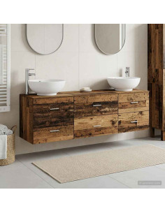 Set di mobili per il bagno 3 pz Legno antico