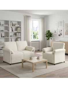 Set di divani 2 pz Crema Velluto