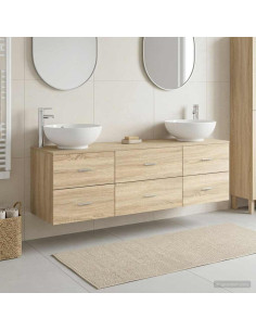 Set di mobili per il bagno 3 pz Rovere Sonoma