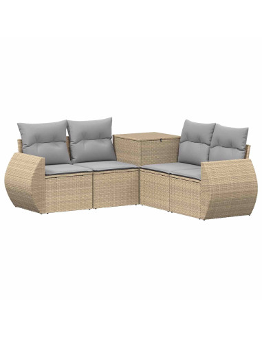 Set di divani 5 pz Beige e Grigio Chiaro