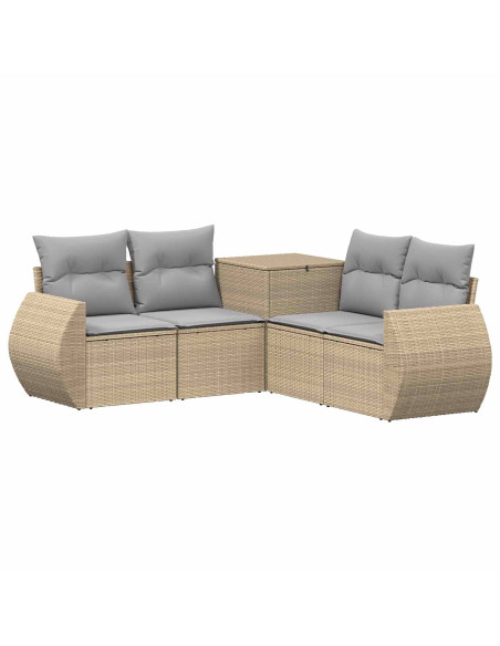 Set di divani 5 pz Beige e Grigio Chiaro