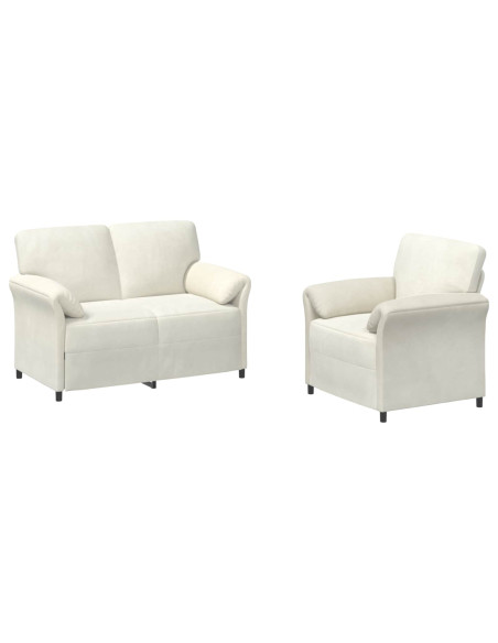 Set di divani 2 pz Crema Velluto