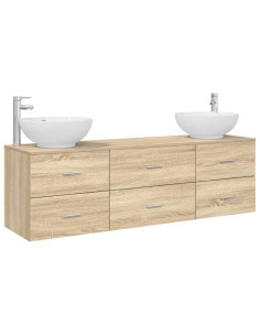 Set di mobili per il bagno 3 pz Rovere Sonoma 2