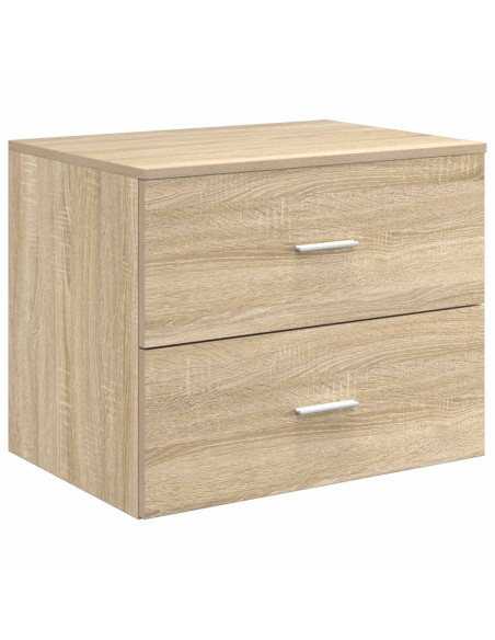 Set di mobili per il bagno 3 pz Rovere Sonoma