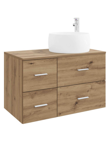 Set di mobili per il bagno 2 pz Rovere Artigianale