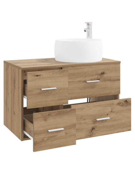Set di mobili per il bagno 2 pz Rovere Artigianale
