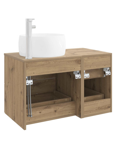 Set di mobili per il bagno 2 pz Rovere Artigianale