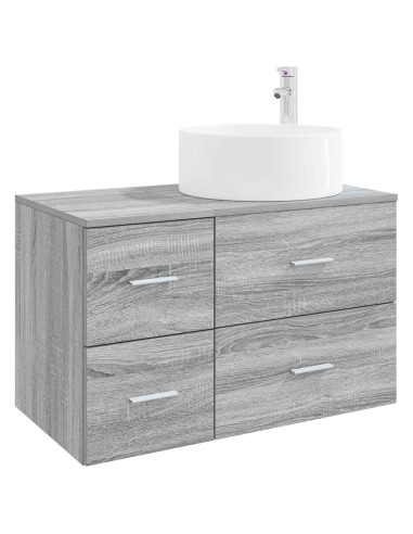 Set di mobili per il bagno 2 pz Sonoma grigio