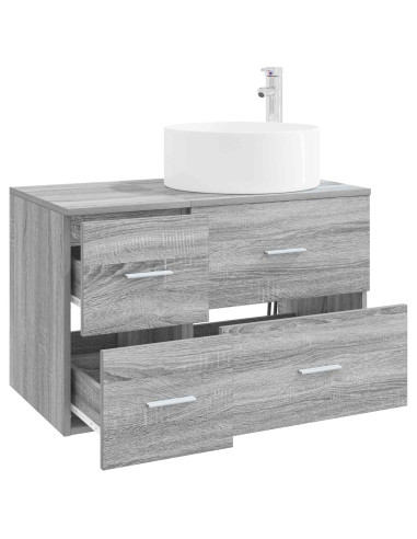 Set di mobili per il bagno 2 pz Sonoma grigio