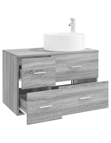 Set di mobili per il bagno 2 pz Sonoma grigio