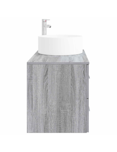 Set di mobili per il bagno 2 pz Sonoma grigio