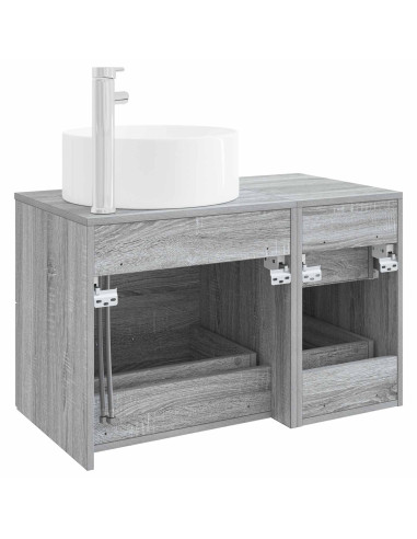 Set di mobili per il bagno 2 pz Sonoma grigio