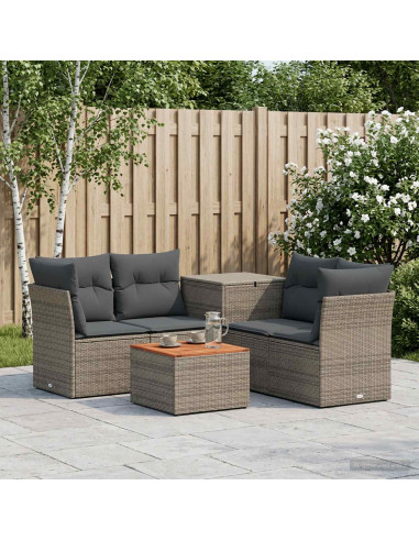 Set di divani 6 pz Grigio e Grigio Scuro