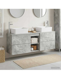 Set di Armadi da Bagno 3 pz Grigio Cemento 53 x 34,5 x 63 cm