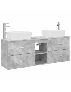 Set di Armadi da Bagno 3 pz Grigio Cemento 53 x 34,5 x 63 cm 2