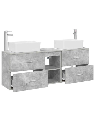 Set di Armadi da Bagno 3 pz Grigio Cemento 53 x 34,5 x 63 cm