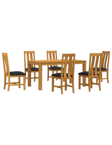 Set da pranzo 7 pz Nero Legno di Quercia Massello